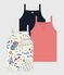 Set di canotte con spalline in cotone con stampa Op&eacute;ra bambina multicolore
