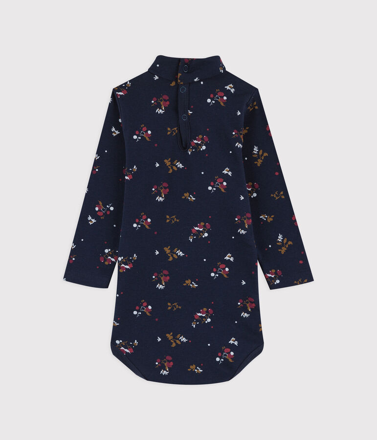 Body maniche lunghe beb&egrave; in cotone. blu SMOKING/bianco MULTICO