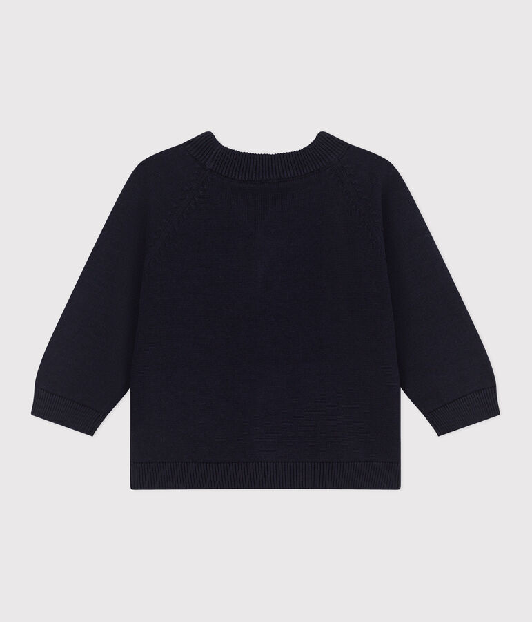 Cardigan in cotone tinta unita neonato blu SMOKING