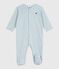 Pigiama in cotone millerighe neonato ADRIATIC/ MARSHMALLOW