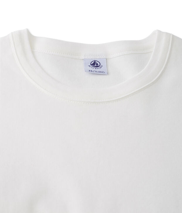 T-shirt donna fantasia in costina originale 1x1 bianco