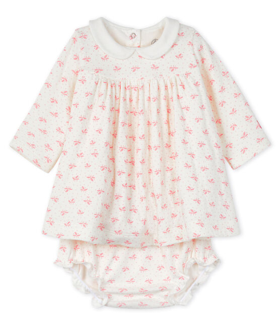 Completo 2 pezzi bebè femmina bianco MARSHMALLOW/rosa GRETEL