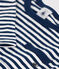 T-shirt bebè a maniche lunghe in jersey fiammato a righe blu MEDIEVAL/bianco MARSHMALLOW