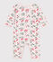 Pigiama senza piedini in cotone a fiori neonato rosa FLEUR/bianco MULTICO