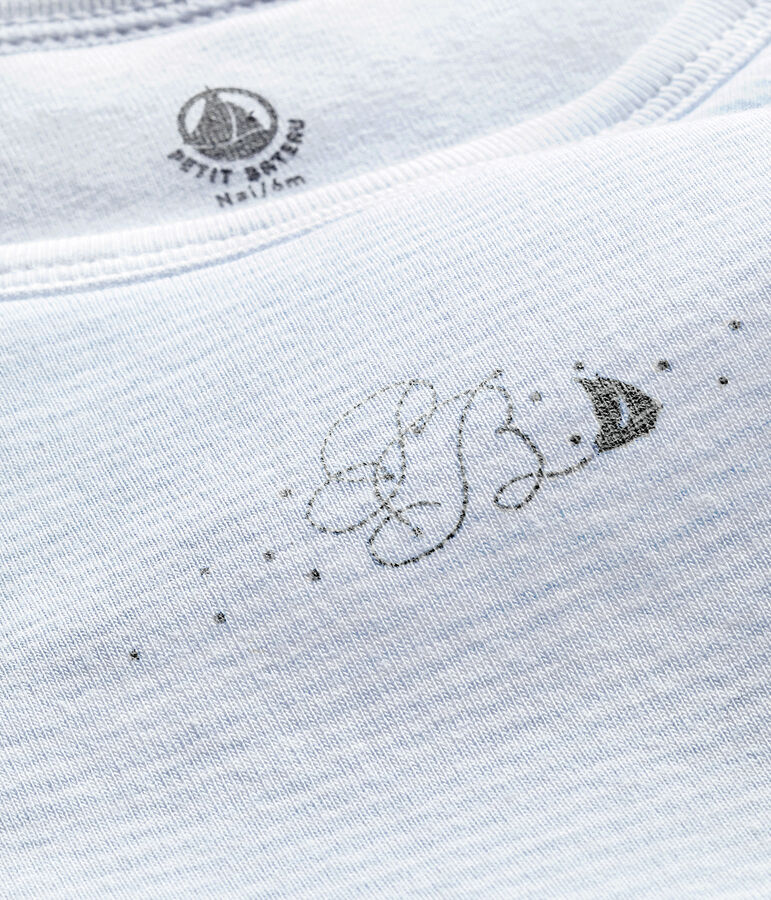 Sacco nanna nascita per beb&eacute; maschio millerighe blu FRAICHEUR/bianco ECUME