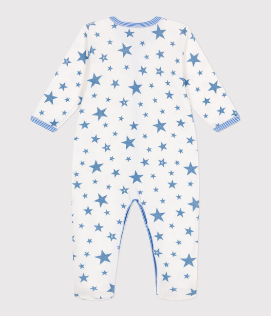 Pigiama in ciniglia a stelle neonato bianco MARSHMALLOW/blu ALASKA