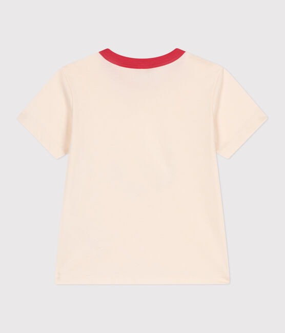 T-shirt a maniche corte in cotone con stampa bambino ecru AVALANCHE