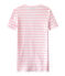 T-shirt donna scollo V in costina originale 1x1 rigata rosa BABYLONE/bianco MARSHMALLOW
