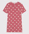 Camicia da notte a maniche corte con stampa a cuori donna rosa ROSEWOOD/ MARSHMALLOW