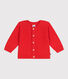 Cardigan in cotone a punto fantasia neonata
