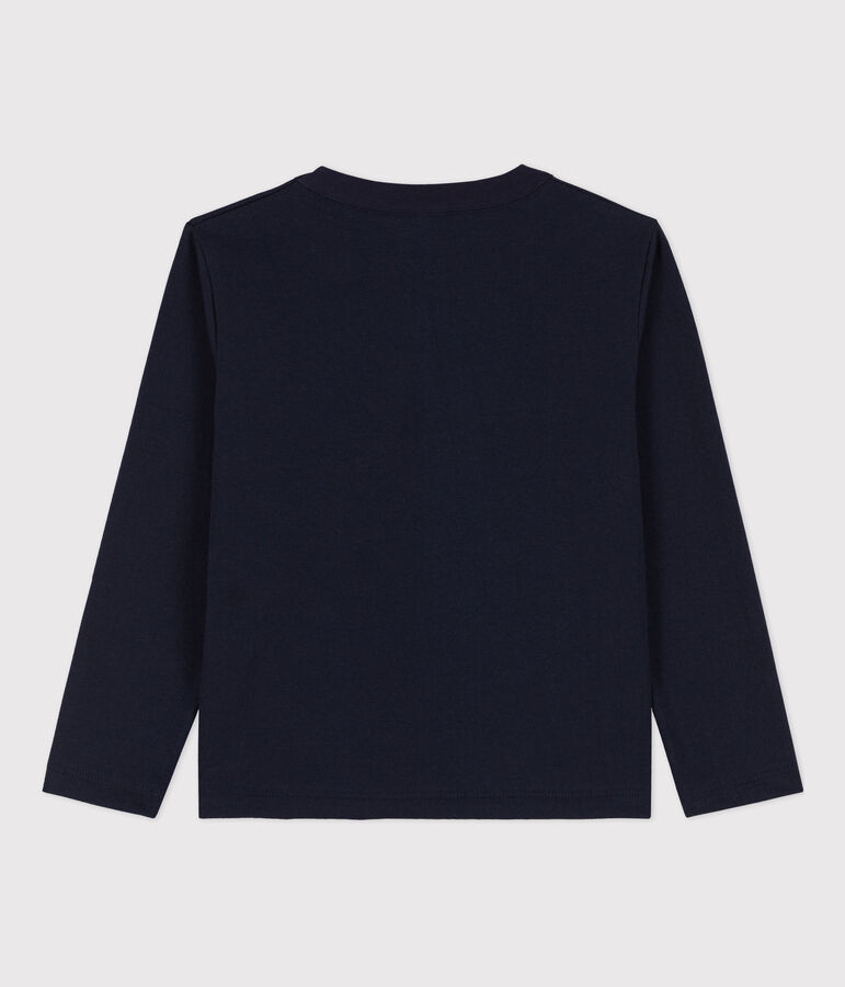 T-shirt maniche lunghe bambino stampata blu