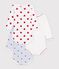 Set di body a maniche lunghe in cotone con stampa a cuori neonato multicolore