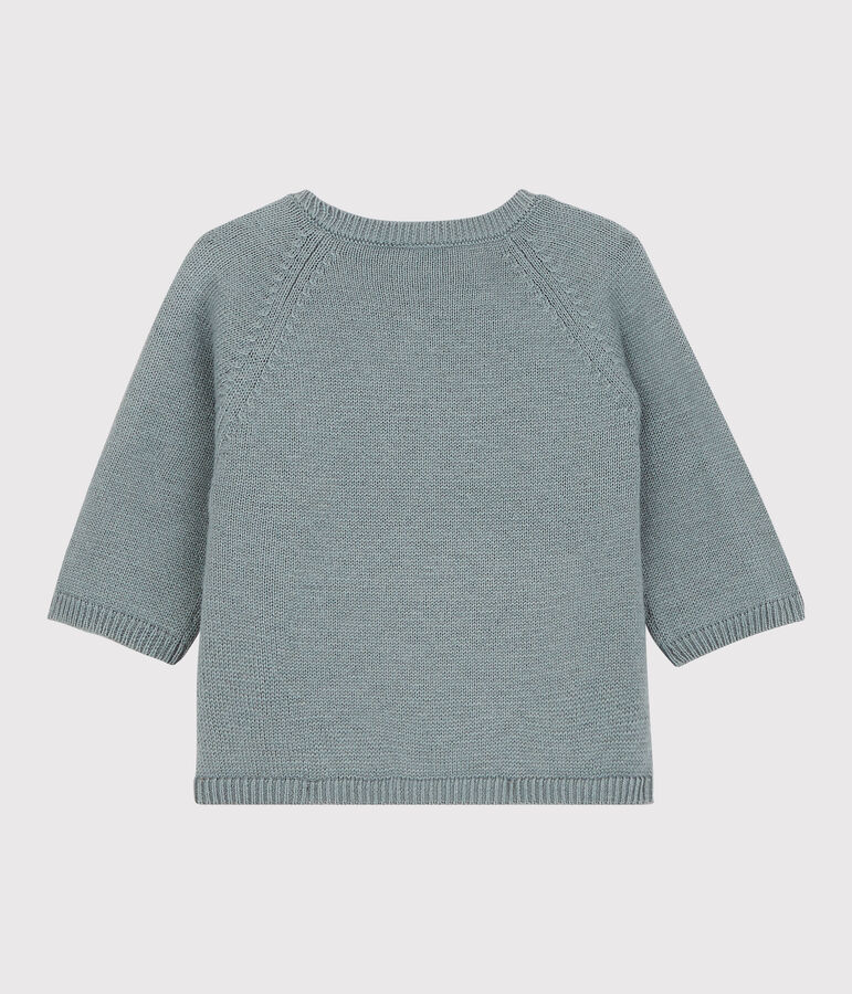 Cardigan orso beb&egrave; in maglia di lana e cotone grigio SEDUMBLUE