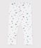 Leggings in cotone con stampa a fiori neonato bianco MARSHMALLOW/bianco MULTICO