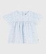 Blusa a maniche corte in popeline di cotone con stampa bambina