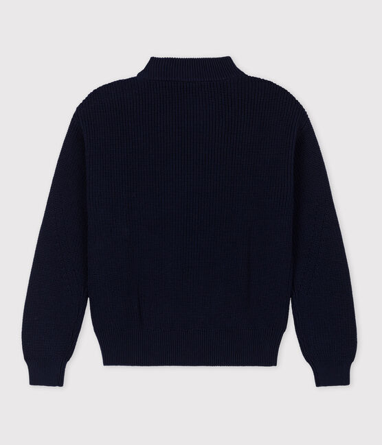 Maglione a costa inglese in cotone donna blu SMOKING