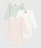 Set da 3 body a maniche lunghe in cotone a fiori neonato variante 1