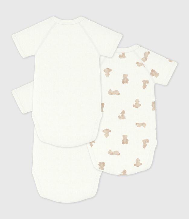 Set di body incrociati a maniche corte in cotone fantasia neonato multicolore