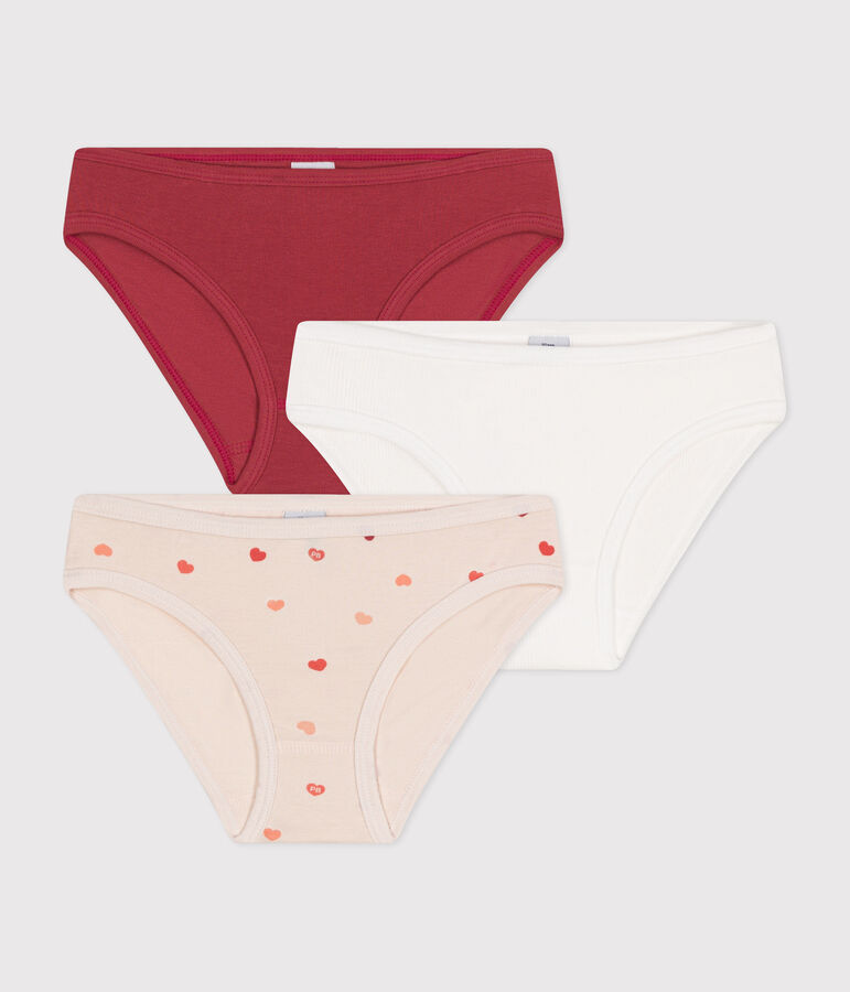 Confezione da 3 slip bambina in cotone multicolore