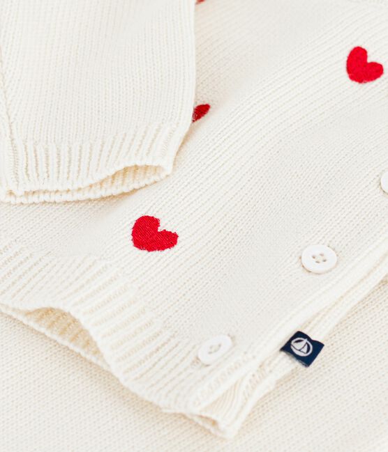 Set 2 pezzi in maglia con cuori ricamati neonato rosso MARSHMALLOW/ POMPEI