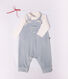 Set salopette e body con colletto in cotone tinta unita neonato
