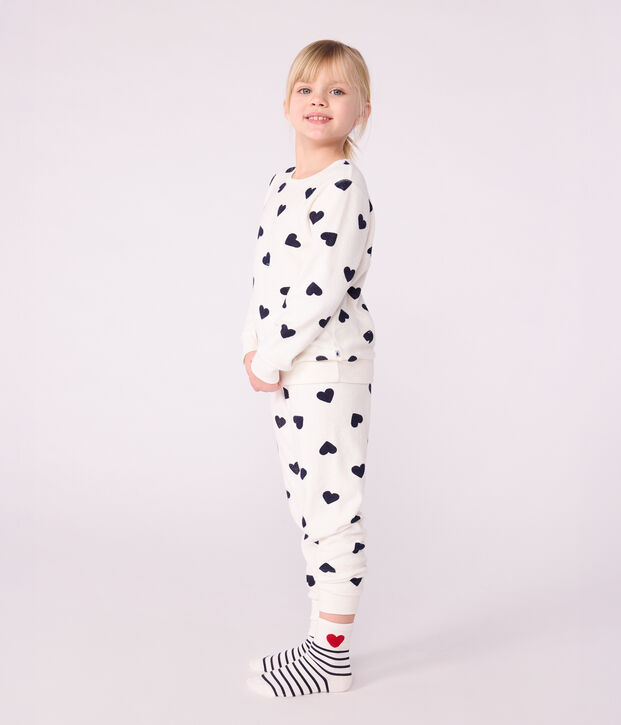 3 paia di calzini in cotone a righe e cuori bambino multicolore