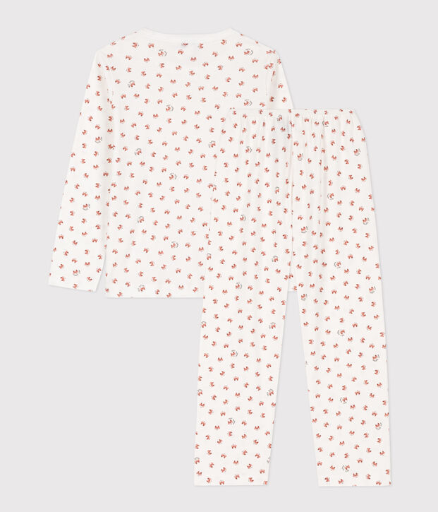 Pigiama bambino unisex in cotone motivo volpe bianco/multicolore