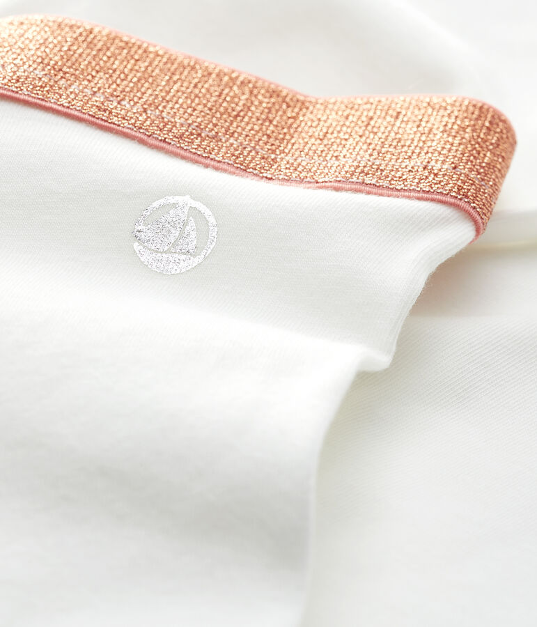 Leggings corti in jersey lycra bambina bianco