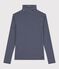 Dolcevita iconico in cotone donna blu SMOKING/bianco MARSHMALLOW