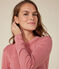 T-shirt L'ICONIQUE girocollo in cotone Donna rosa ROSEWOOD