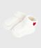 Babbucce nascita in cotone lavorato a maglia bianco MARSHMALLOW