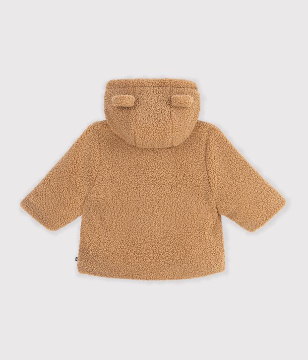 Cappotto con cappuccio in sherpa neonato LATTE