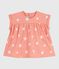 Blusa a maniche corte in cotone con soli stampati neonato arancione ABRICOT/ MARSHMALLOW