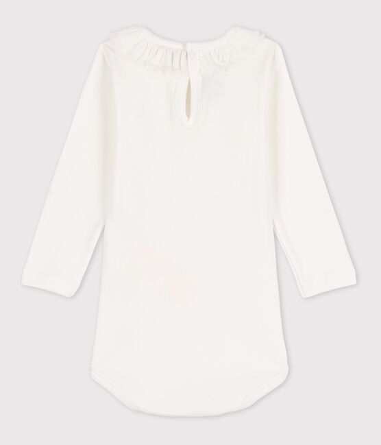 Body in cotone a manica lunga con colletto bianco MARSHMALLOW