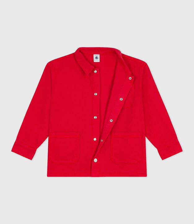 Giacca bambino in cotone tinta unita rosso