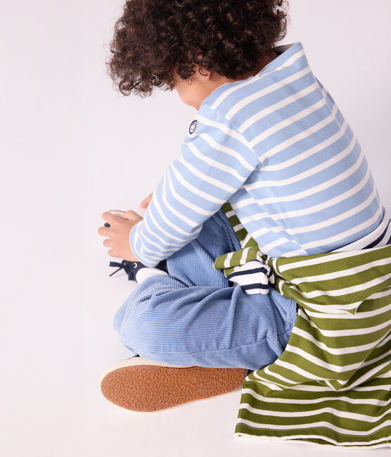 Marinière in cotone bambino blu ADRIATIC/ MILK