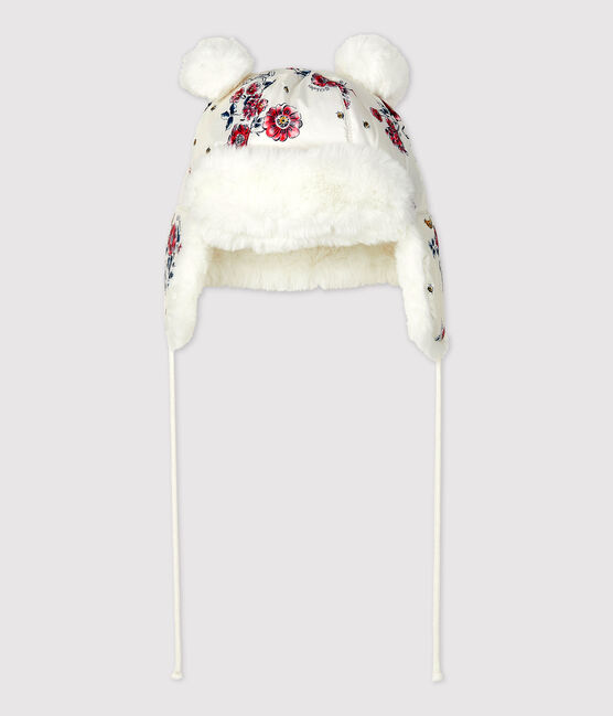 Cappello di pelliccia con paraorecchie impermeabile bebè. bianco MARSHMALLOW/bianco MULTICO