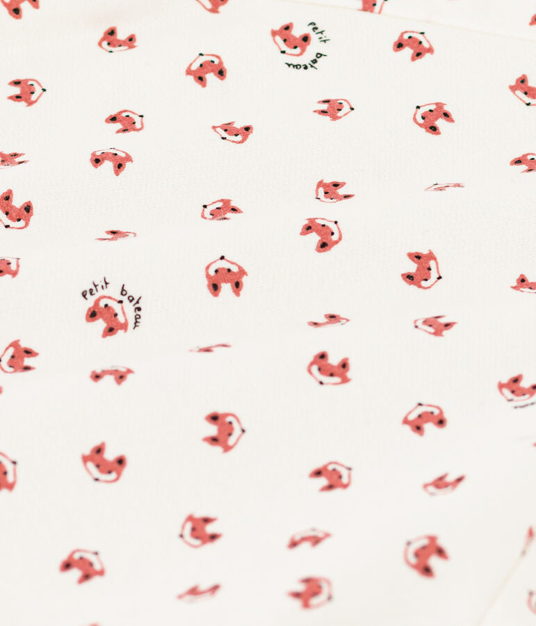 Pigiama beb&egrave; stampato in tessuto felpato bianco/multicolore