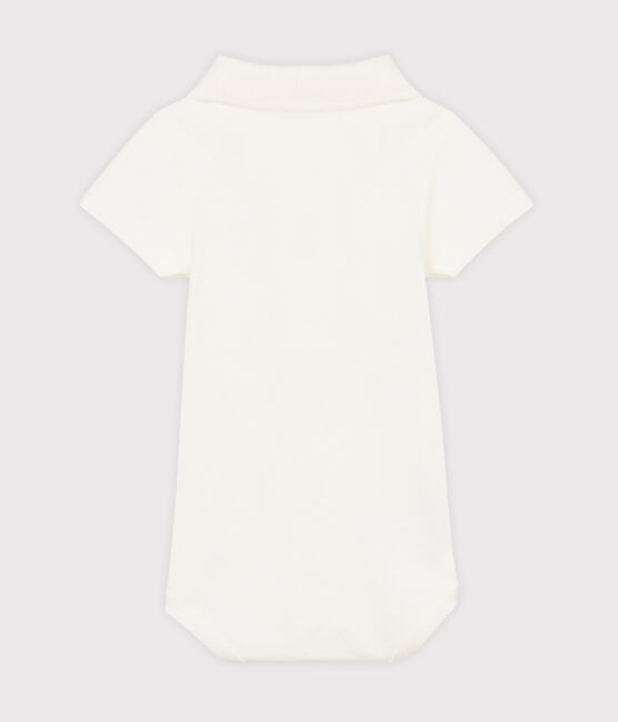 Body con colletto a polo bebè maschietto bianco MARSHMALLOW