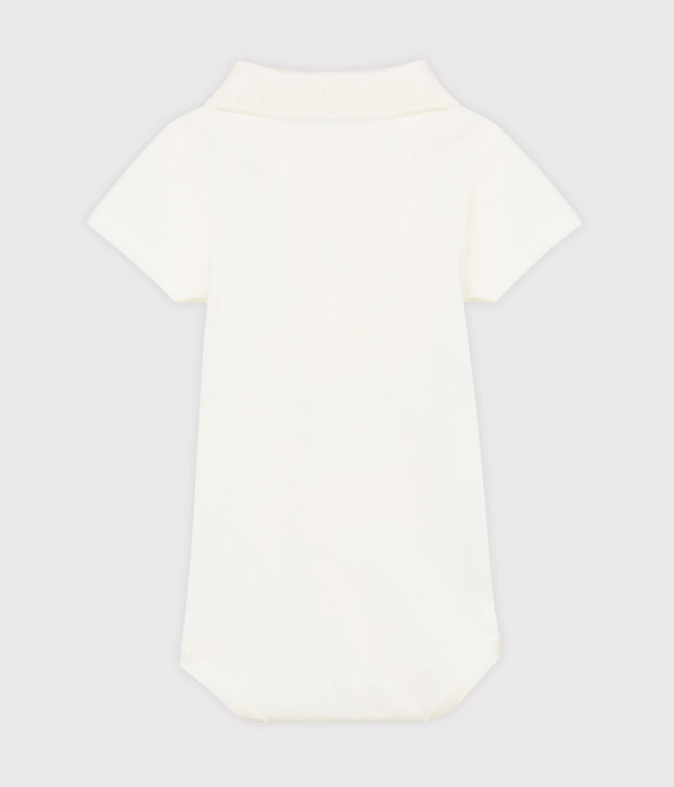 Body con colletto a polo beb&egrave; maschietto bianco