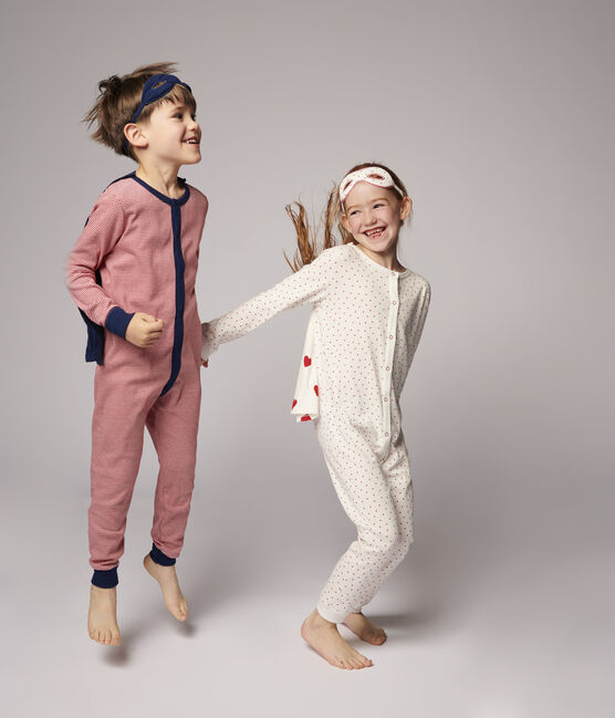 Tuta maschera supereroi bambino in cotone rosso TERKUIT/bianco MARSHMALLOW