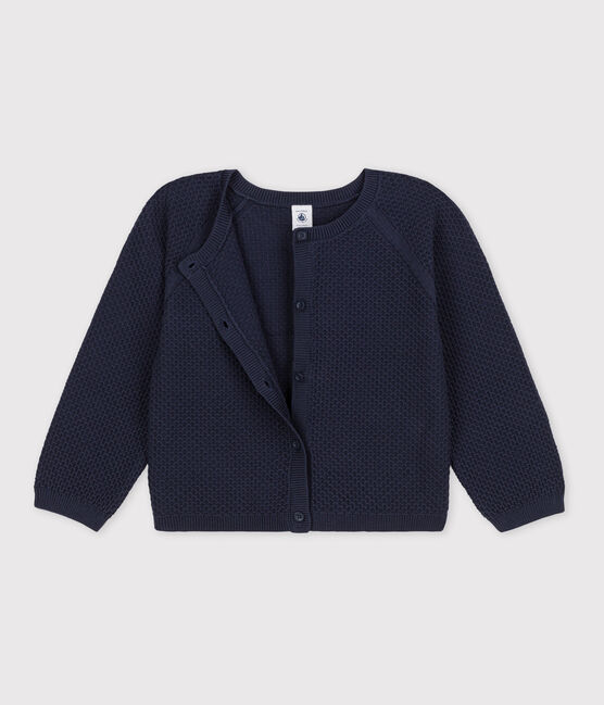 Cardigan in cotone bambina blu SMOKING