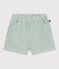 Shorts in cotone/lino a righe neonato verde/verde