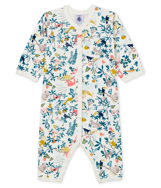Tutina bebé femmina a costine bianco MARSHMALLOW/bianco MULTICO