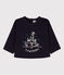 T-shirt manica lunga bebè in cotone blu SMOKING
