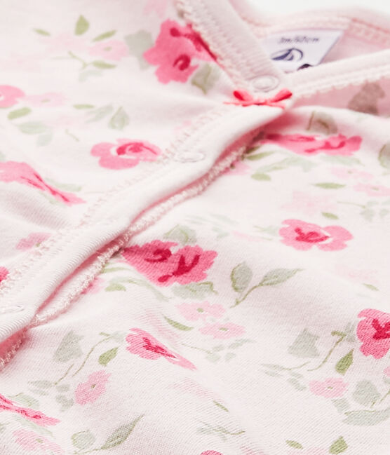 Tutina bebè bambina con stampa floreale rosa VIENNE/bianco MULTICO