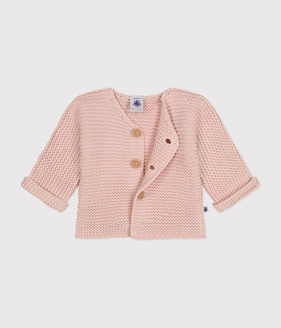 Cardigan in tricot a punto legaccio per bebè rosa SALINE