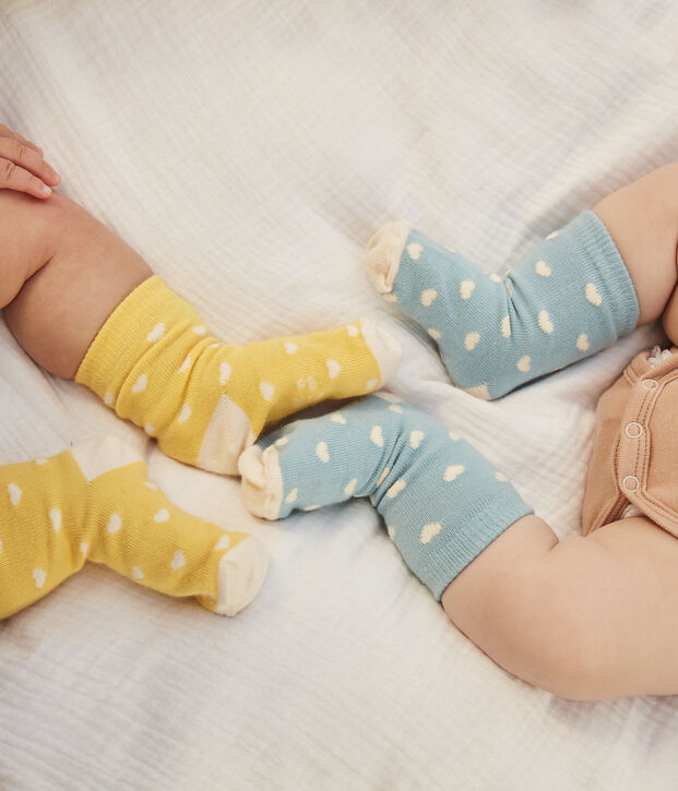 Set di 5 paia di calzini beb&egrave; in jersey di cotone a cuori multicolore