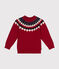 Maglione jacquard in lana e cotone bambino rosso STOP/ MULTICO