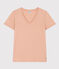 T-shirt LE DROIT scollo a V in cotone Donna beige VINTAGE
